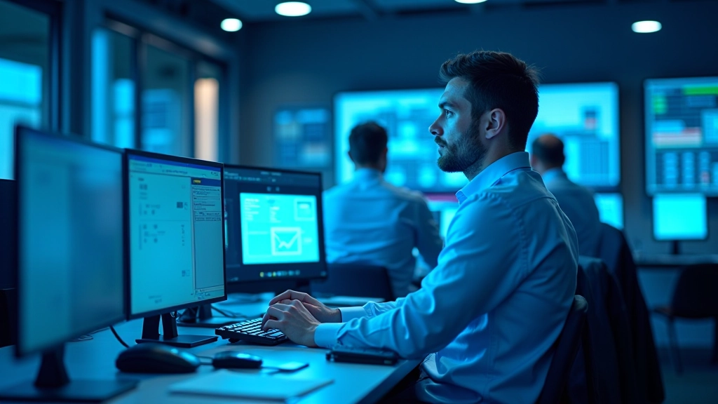 Moderní energetické řídící centrum s digitálními systémy